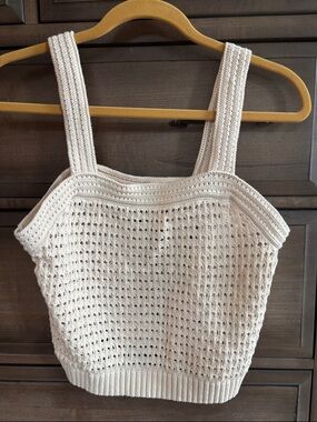 Universal Thread Cream Crochet Knit Tank